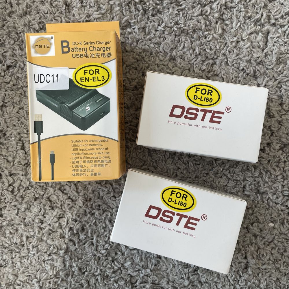DSTE ładowarka + 2 szt. akumulator zamiennik do Pentax D-LI50