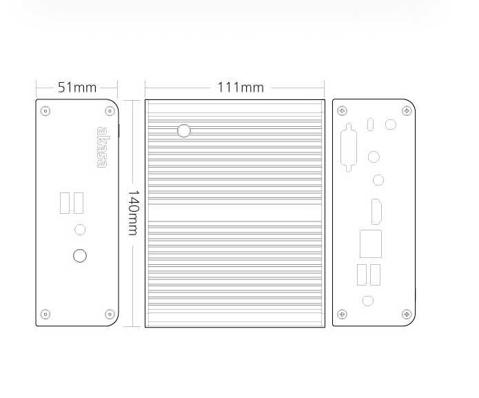 AKASA A-NUC21-A1B / A-NUC21-M1B (Caixa em alumínio sem ventoinha)64551388193027123