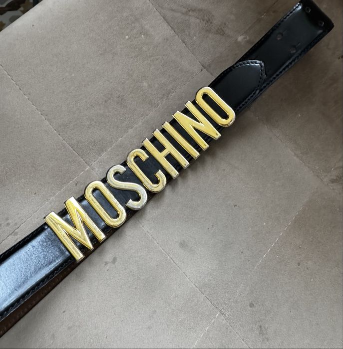 Skorzany pasek moschino 85 cm