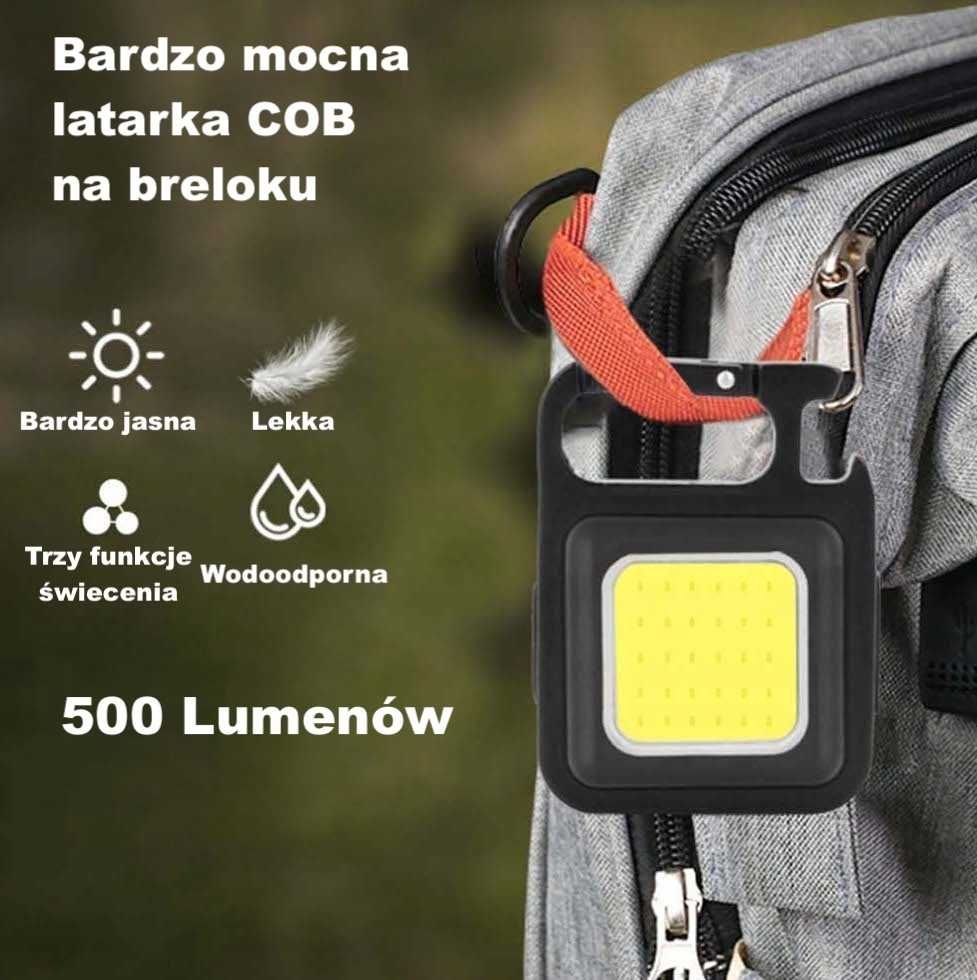 Kieszonkowa Latarka Brelok LED COB Warsztatowa Mocna