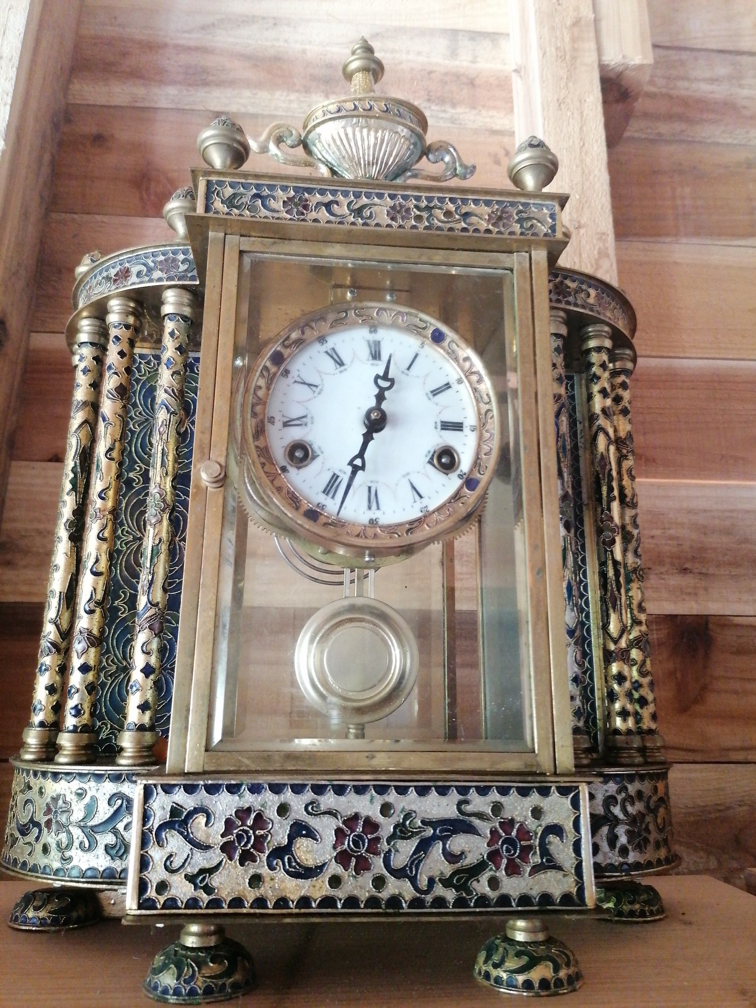 Relógio Cloisonné, antigo.