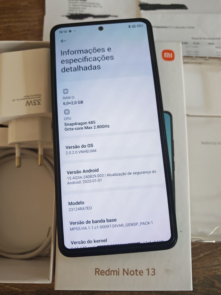 Xiaomi Redmi Note 13  6GB/128GB Preto C/Garantia Seminovo