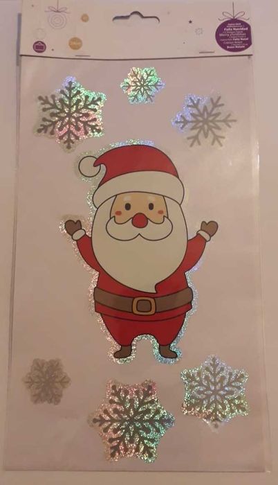 Naklejka świąteczna naklejka mikołaj szablon świąteczny mikołaj