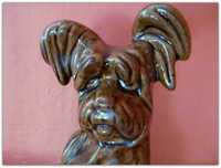Figurka ceramiczna wys 19 cm. PIES terier OKRES PRL
