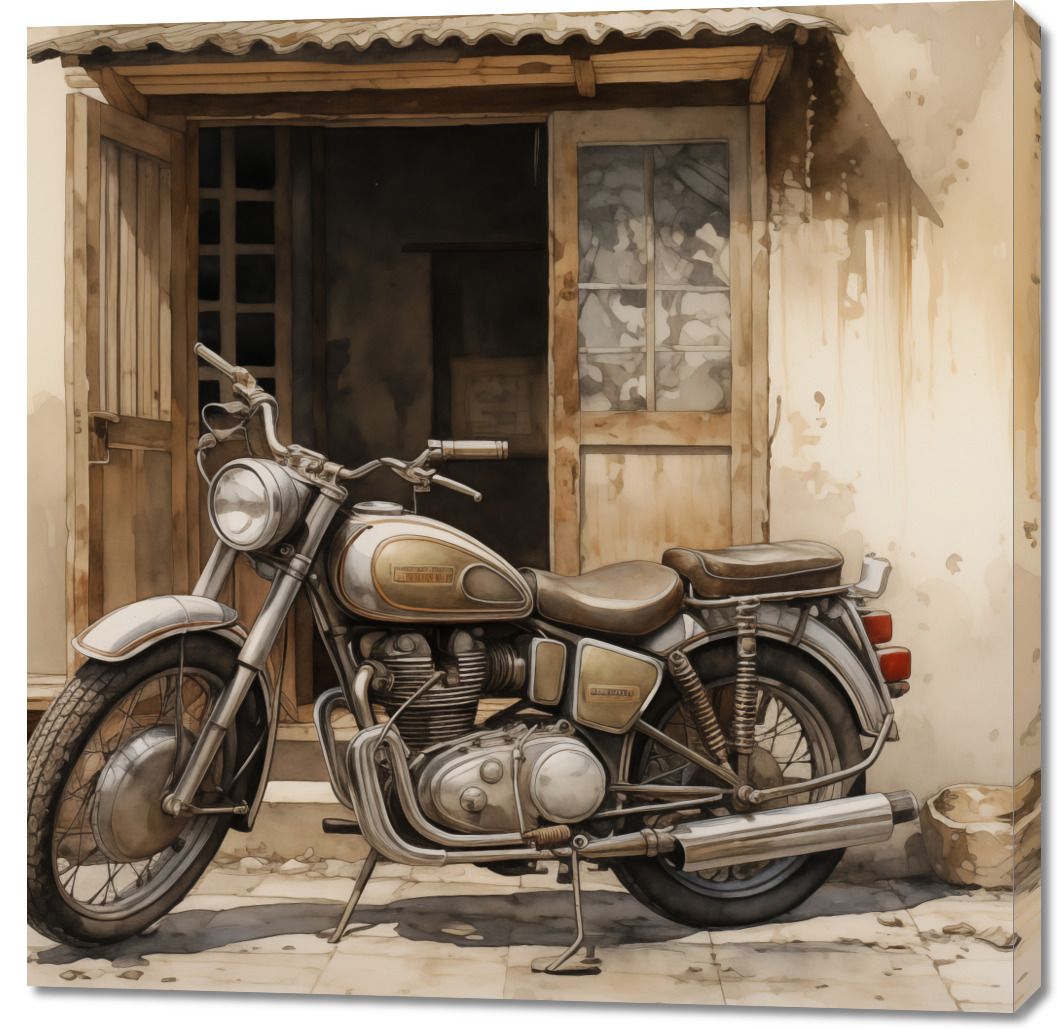 Obraz 100x100cm Motocyklowa Samotna Eskapada