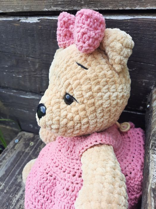 Miś pluszak pluszowy na szydełku handmade, prezent