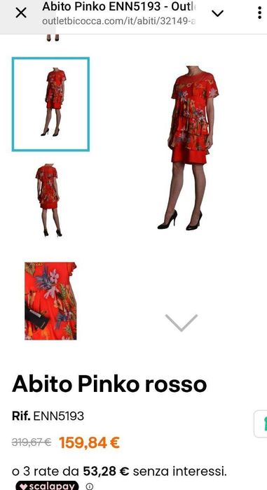 Платье Pinko Abito Rosso Оригинал