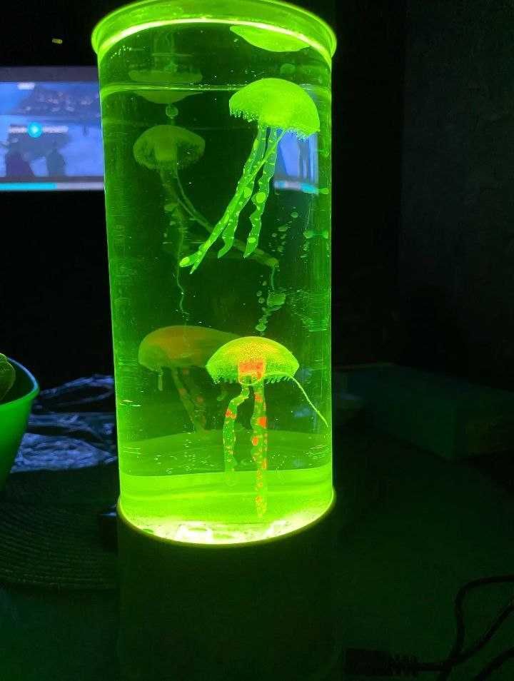 Меняющая цвет лампа-медуза, светодиодная настольная лампа