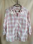 Koszula lniana len Christian Berg 42 xl vintage retro krata