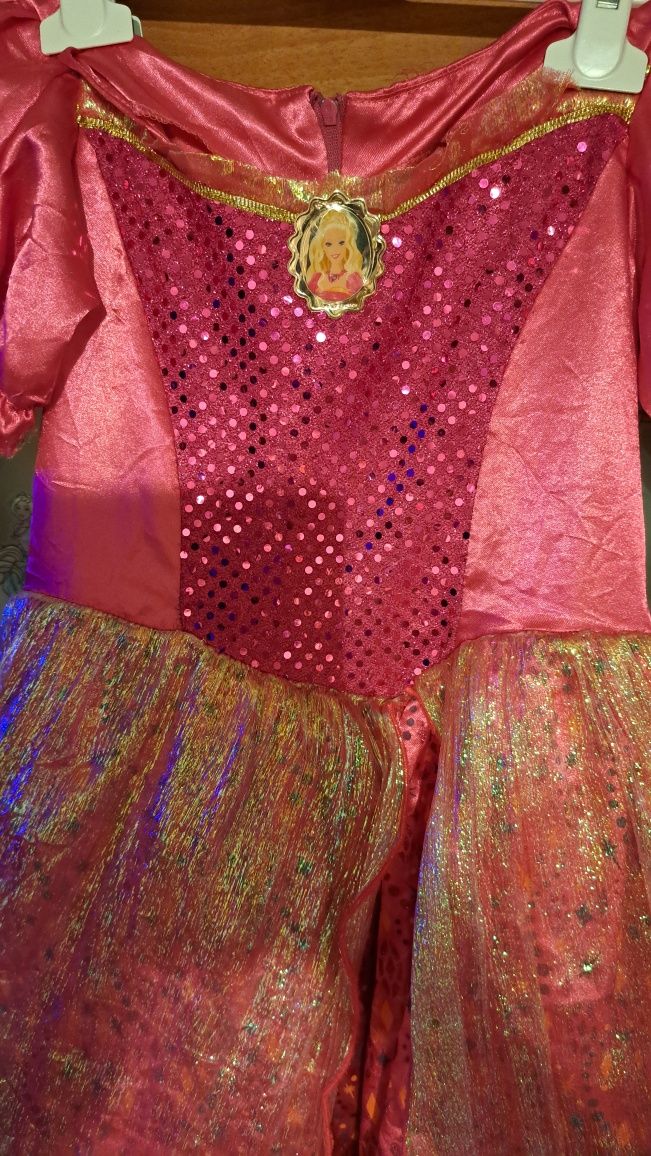 2 szt suknie na bal przebierańcow r. 134 140 Barbie/księżniczka i Elsa
