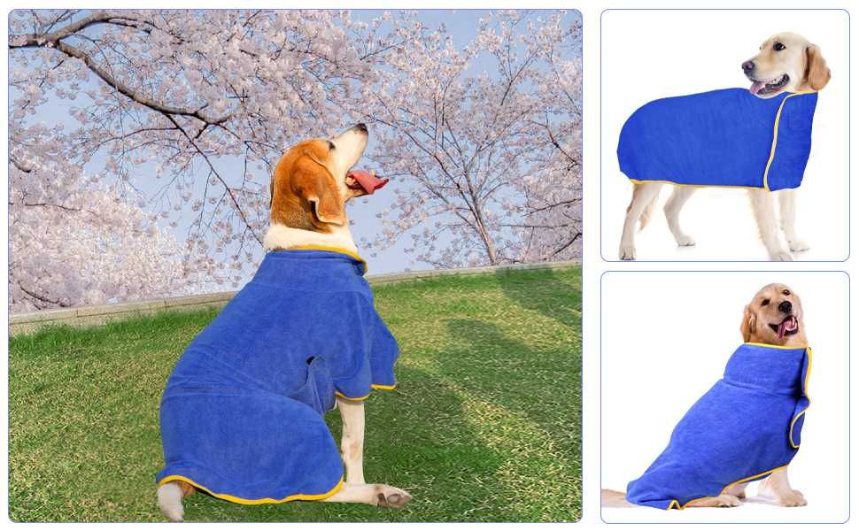 Ręcznik kąpielowy szlafrok dla psa M AovYoo shih tzu mops szpic