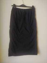Czarna bawełniana spódnica midi z kieszeniami, H&M , rozmiar XS