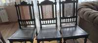 Trzy krzesła przedwojenne drewniane