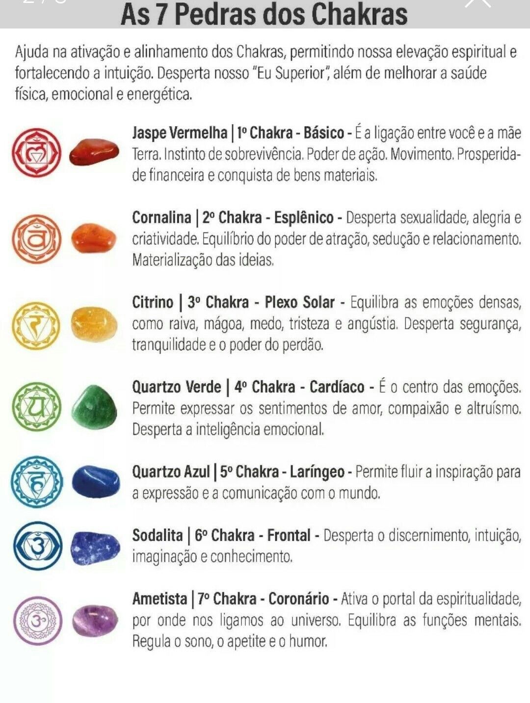 Cristais 7 chakras