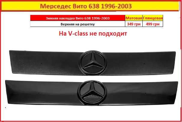 Накладка планка молдинг лобового стекла Мерседес Вито 638 кліпси