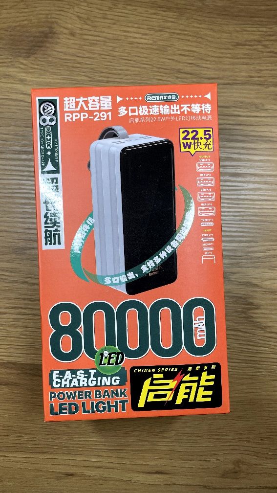 Потужний павербанк Ремакс 80000 mAh Remax powerbank