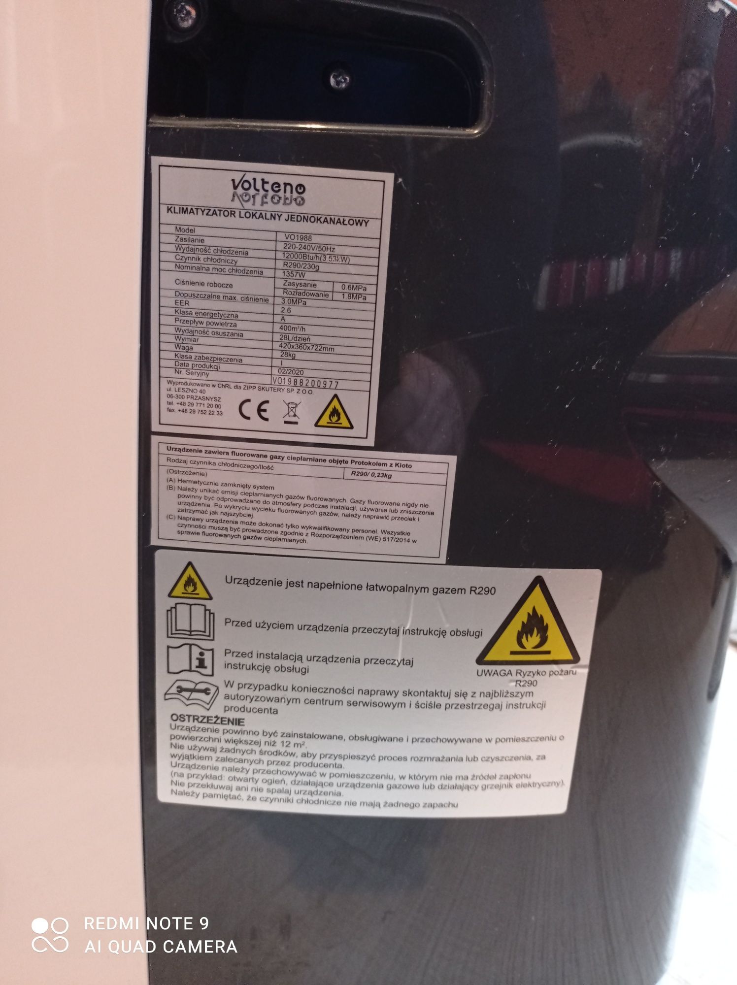 klimatyzator przenośny marki Volteno VO 198