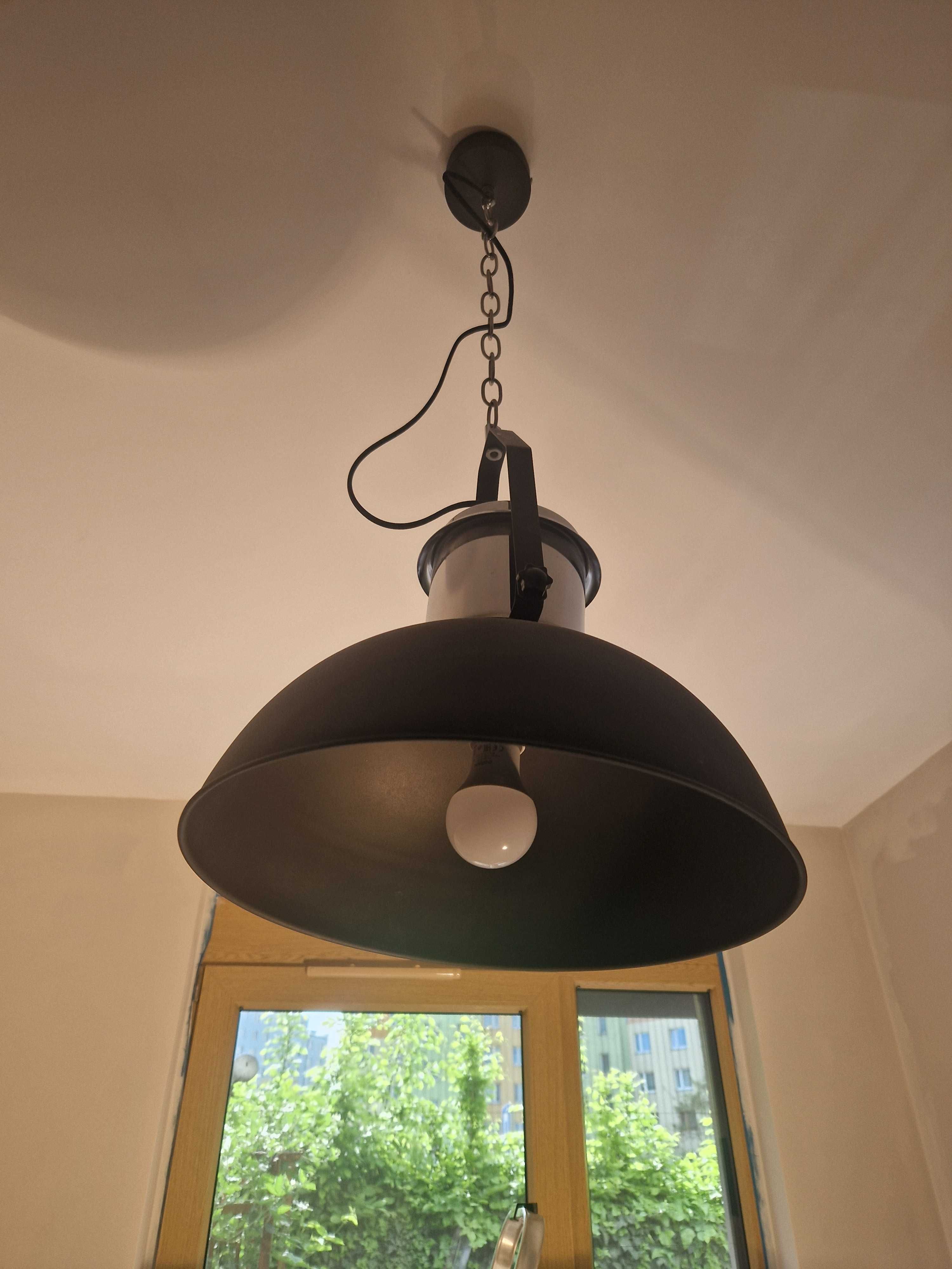 Lampa wisząca Ted czarno- srebrna E27 Inspire
