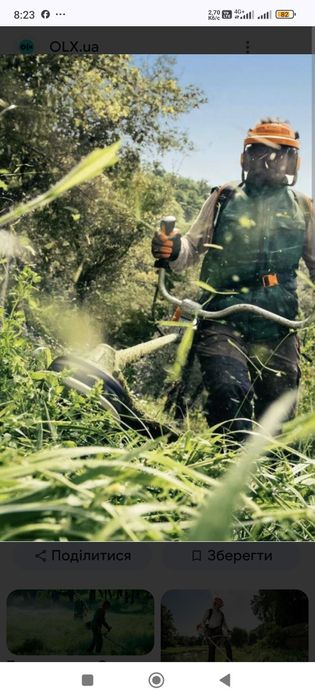 Покос трави, чагарників, зрізання дерев