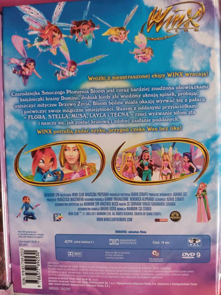 Dwie płyty Winx jedna dodatkowo  w książeczce z ilustracja