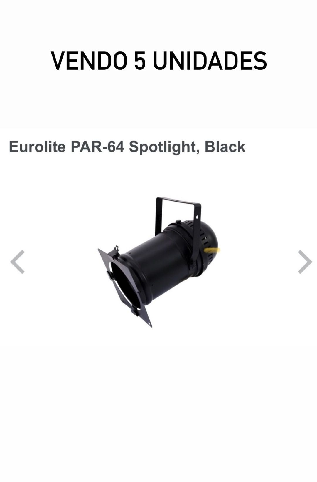 Focos Eurolite PAR-64 Spotlight, Black