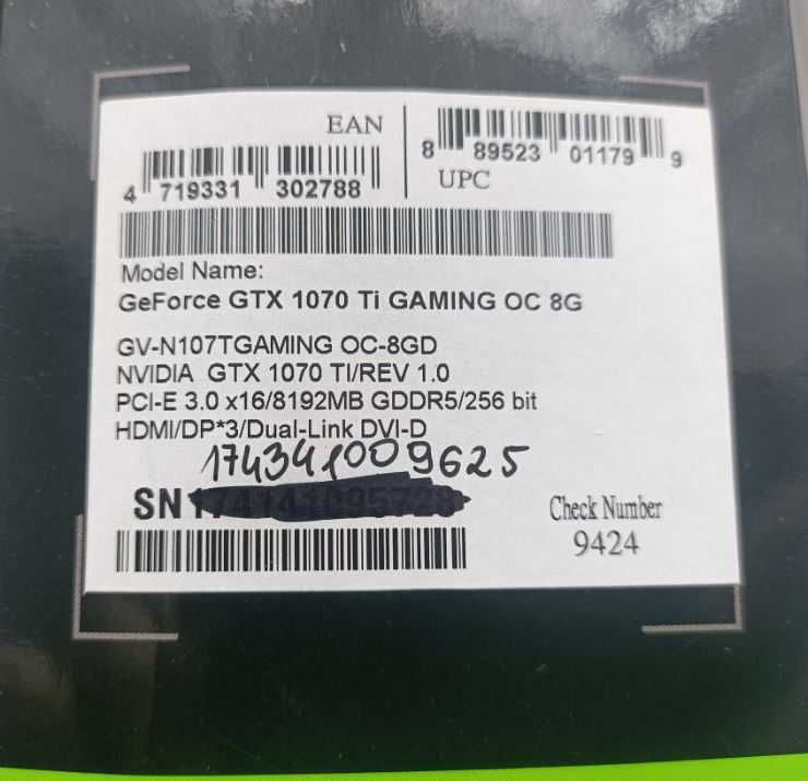 Karta graficzna Gigabyte Gaming 1070 ti 8 gb VRAM