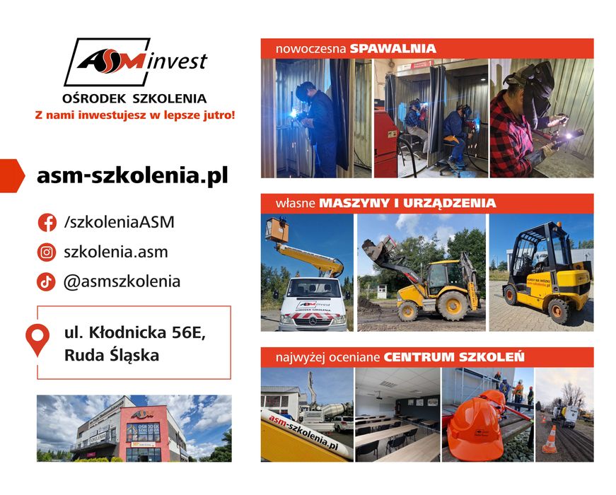 Kurs, Szkolenie UDT - Wózek widłowy, ładowarka, HDS, Żuraw, ladowarka