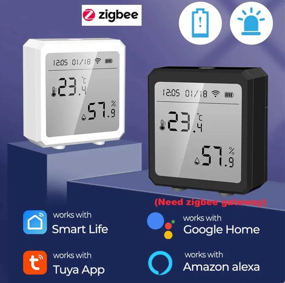 Умный датчик температуры и влажности Tuya Zigbee с ЖК-экраном