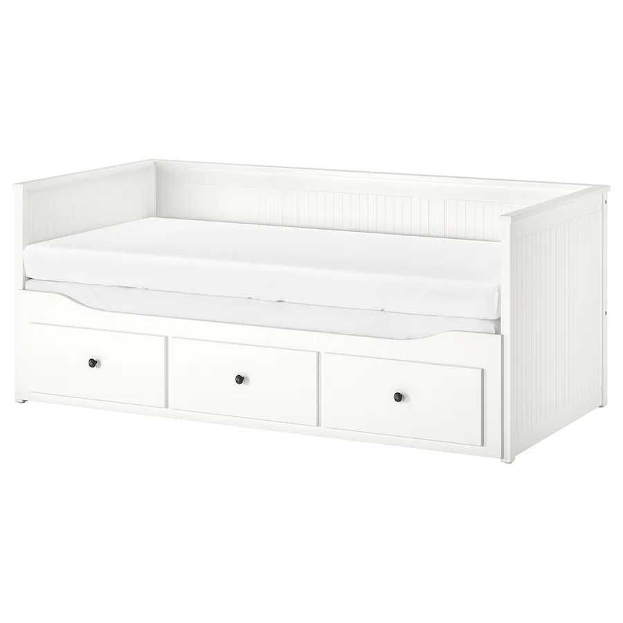 Łóżko Hemnes Ikea Rama leżanki z 3 szufladami, biały 80x200