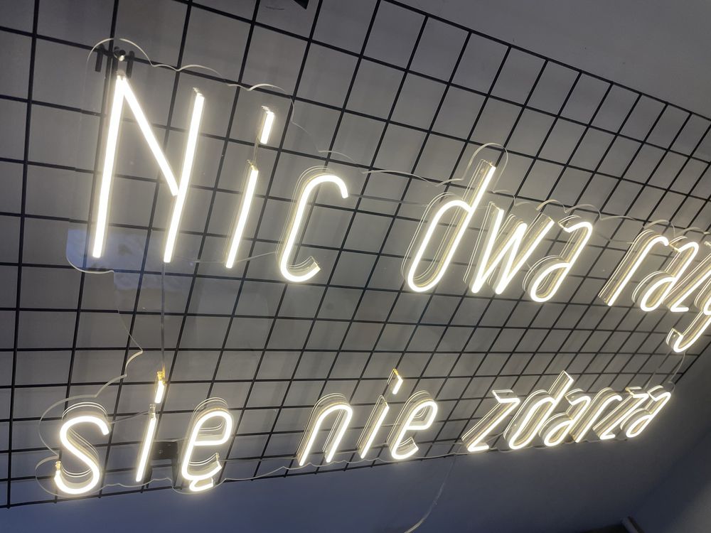 Napis LED - Nic dwa razy sie nie zdarza neon ślubny