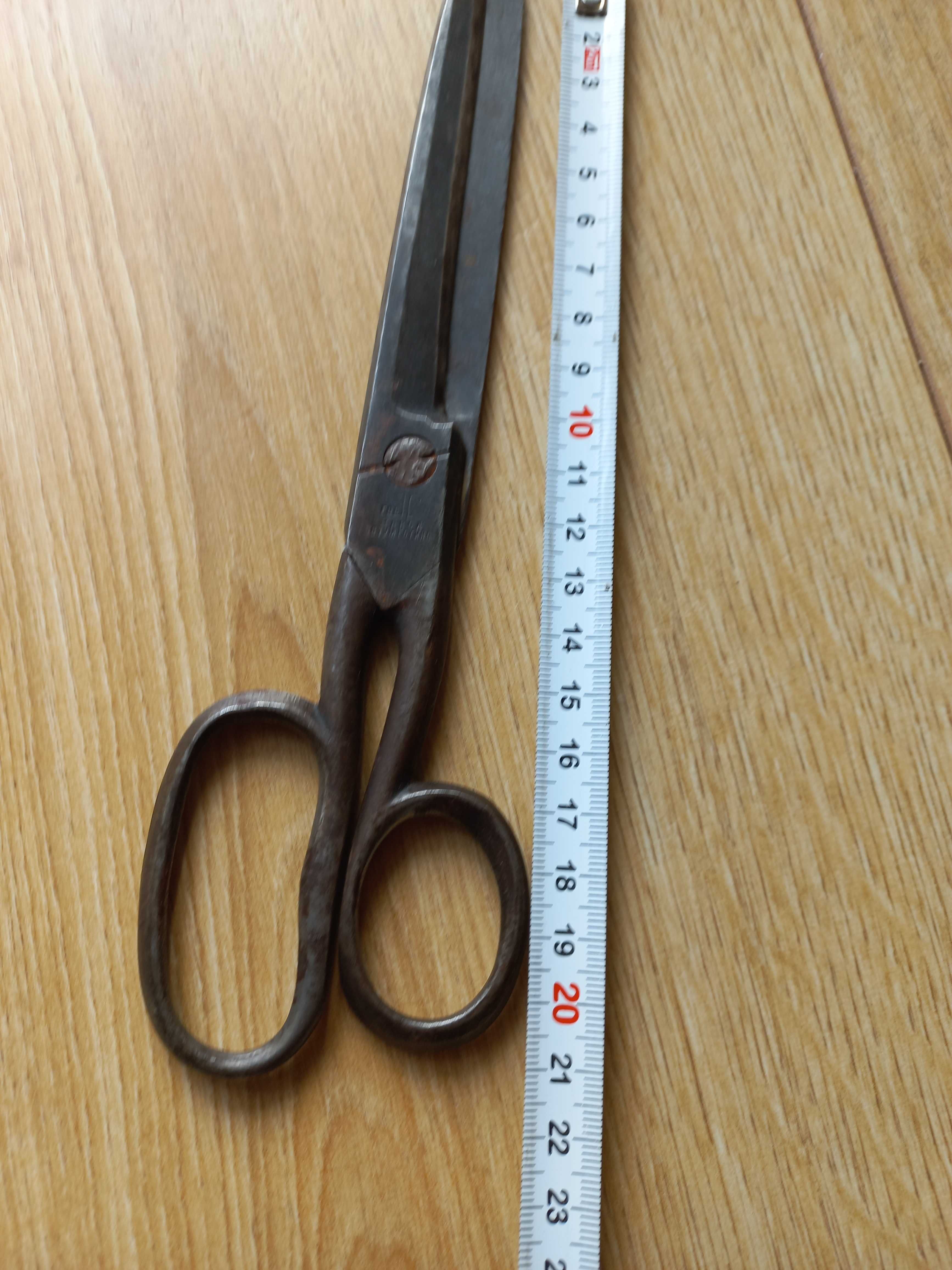 Stare metalowe nożyce krawieckie 22 cm antyk