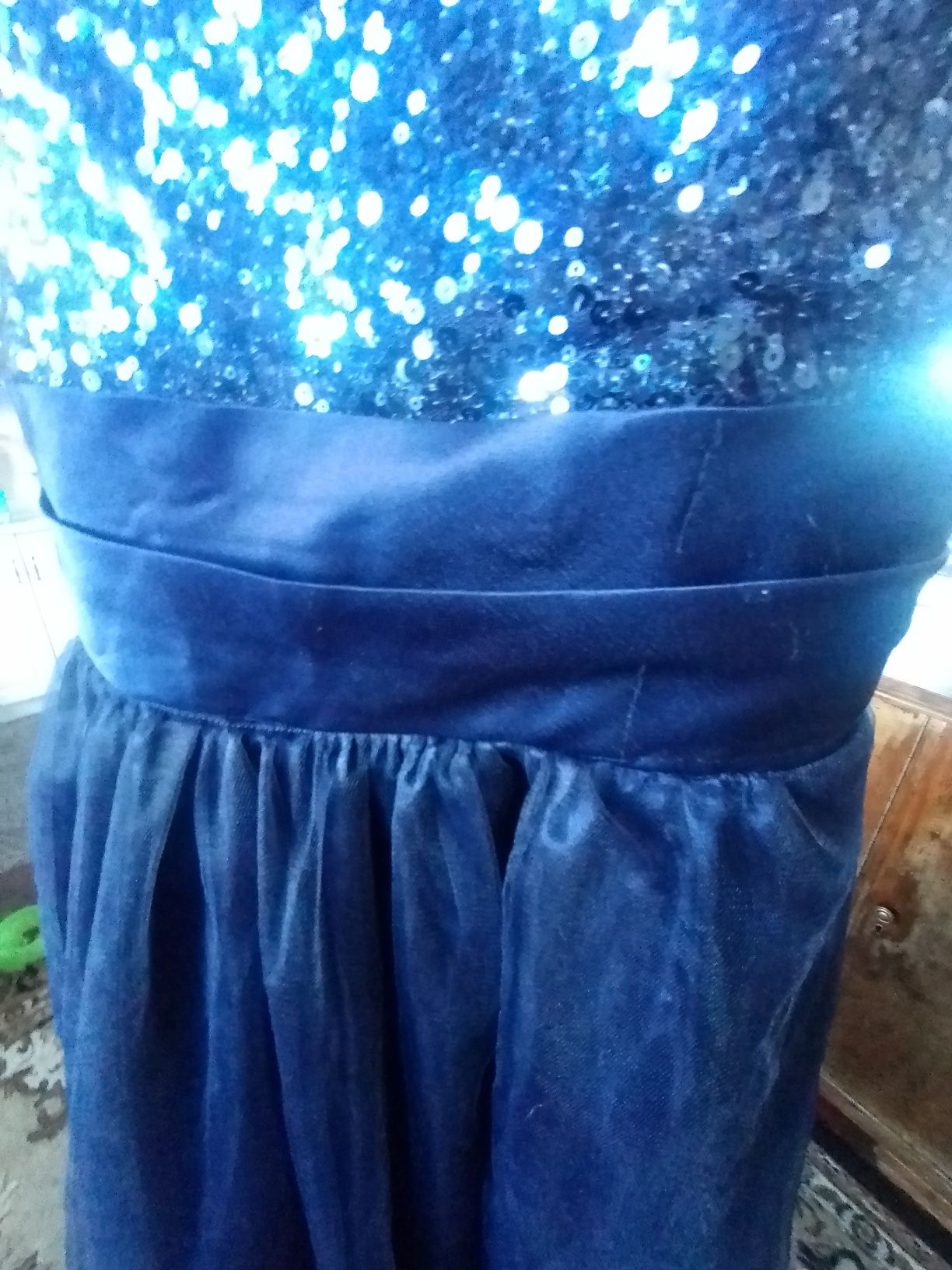 нарядное платье синее на рост 160 см