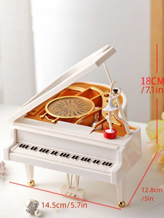 1 peça caixa de música de design de piano