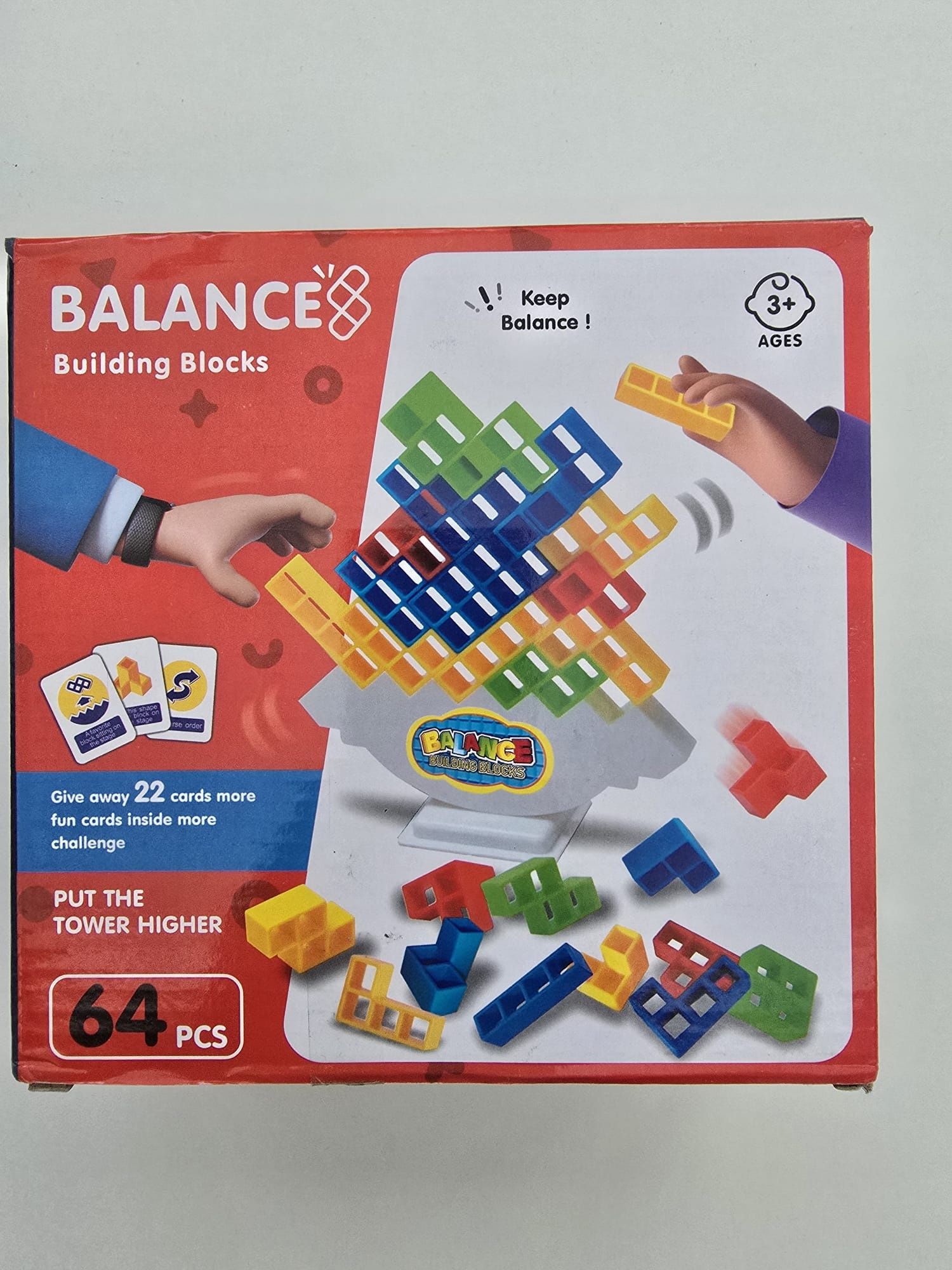 Układanka tetris balansujące klocki gra logiczna 64 elementów