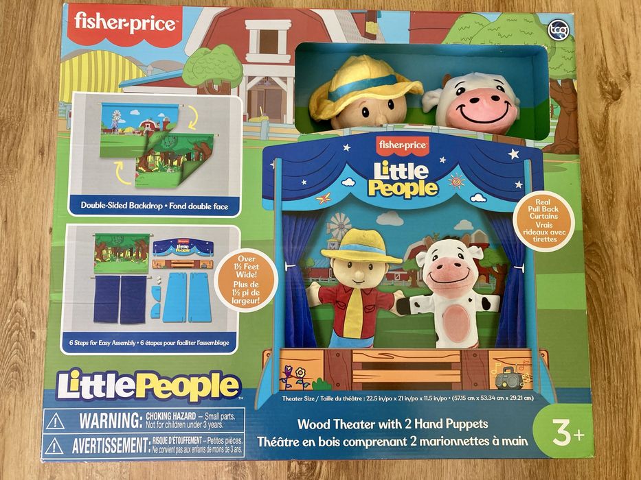 Fisher Price Teatrzyk Kukiełkowy Little People 2 marionetki 2 tła NOWY