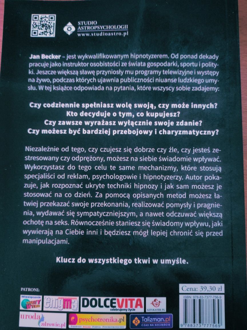 Książka Zrobisz co zechcę Techniki hipnotycznego oddziaływania Becker