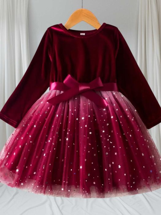 Sukienka 122 czerwona na święta Wigilię xmas sesję z tiulem tutu