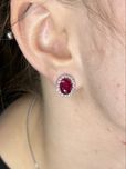 Сережки з рубінами 5.50ct та діамантами золото 750 рубин бриллианты