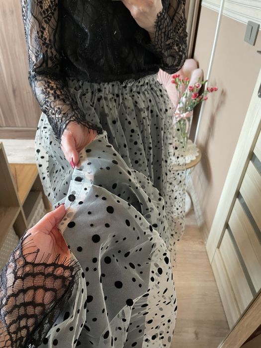 Cocomore rozkloszowana spódniczka grochy