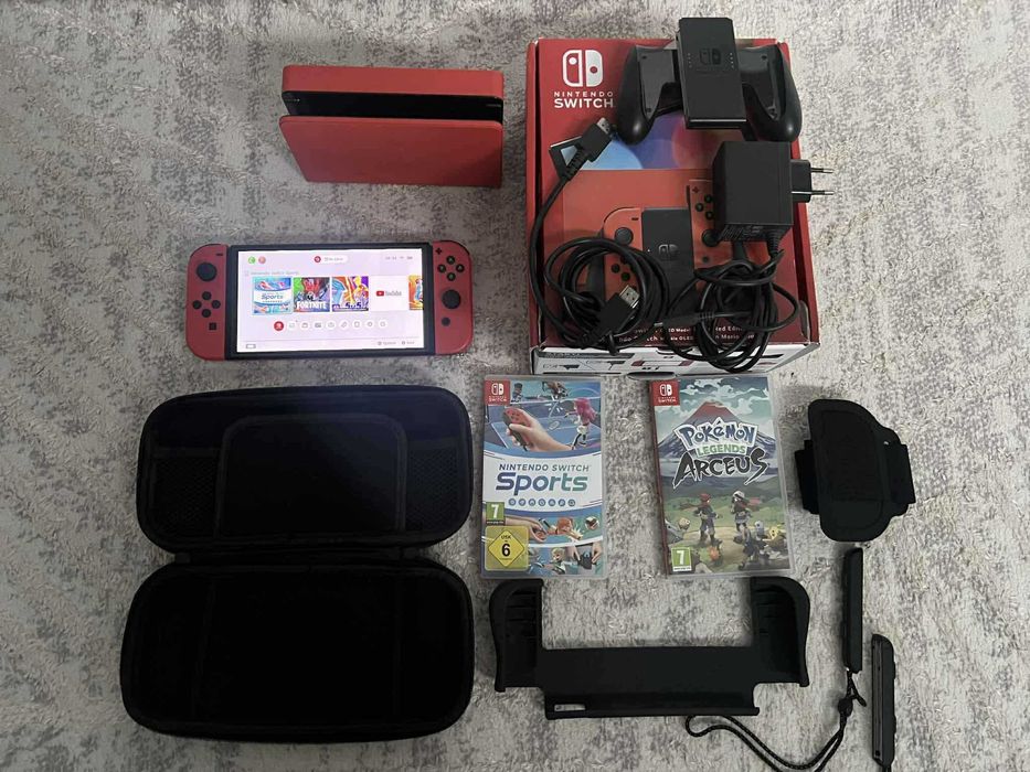 Nintendo switch OLED Limited Mario Edition super zestaw 3 gry  zamiana