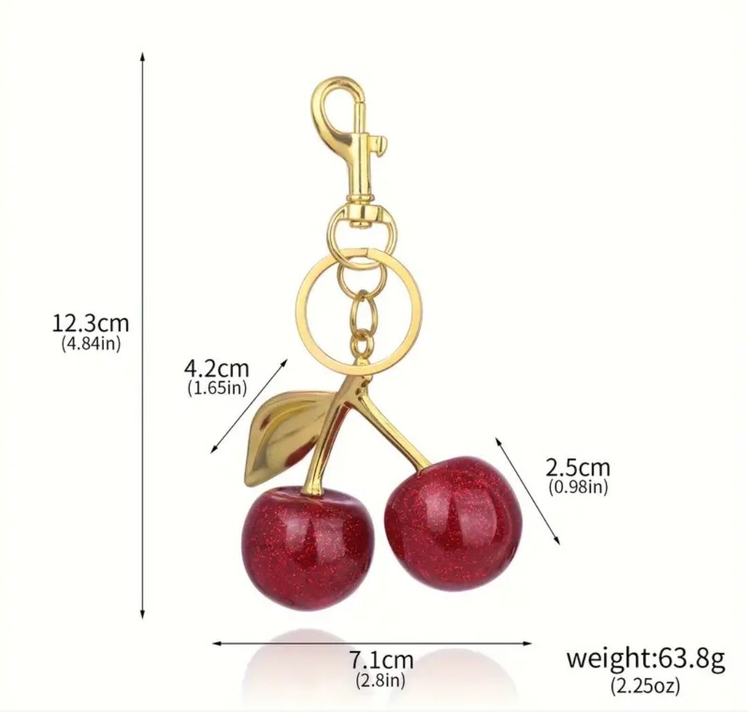 Брелок у стилі Coach Cherry, обвіс на сумку