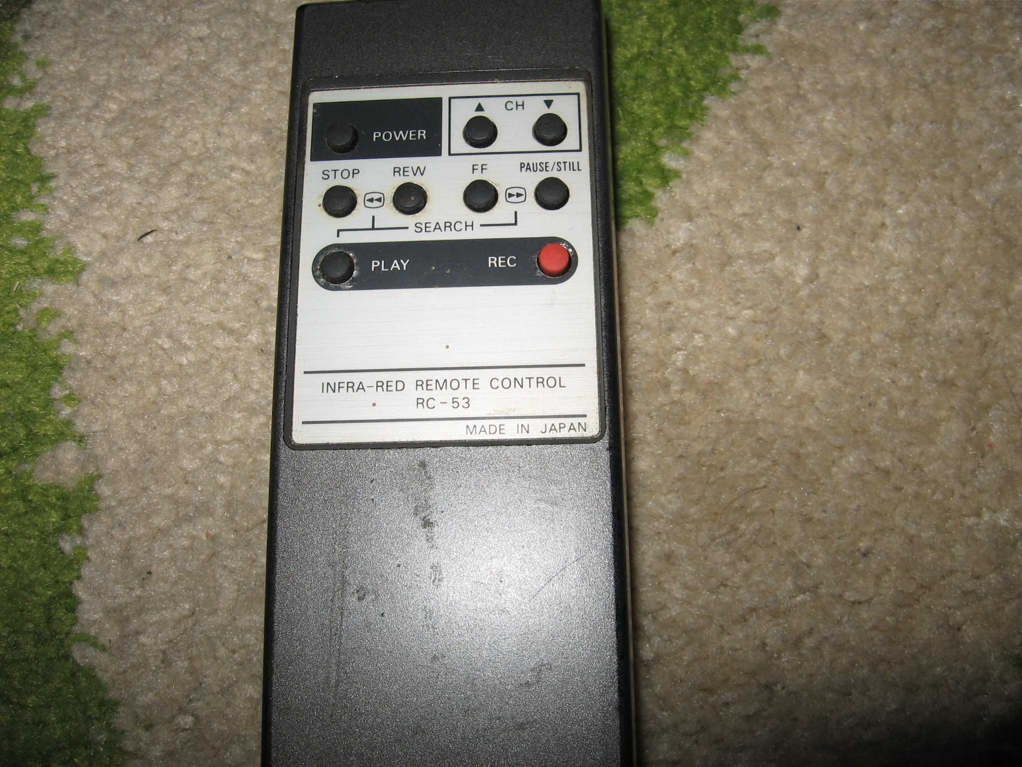 Pilot Orion RC-53 Infrared Remote Control For VHS Video Recorders