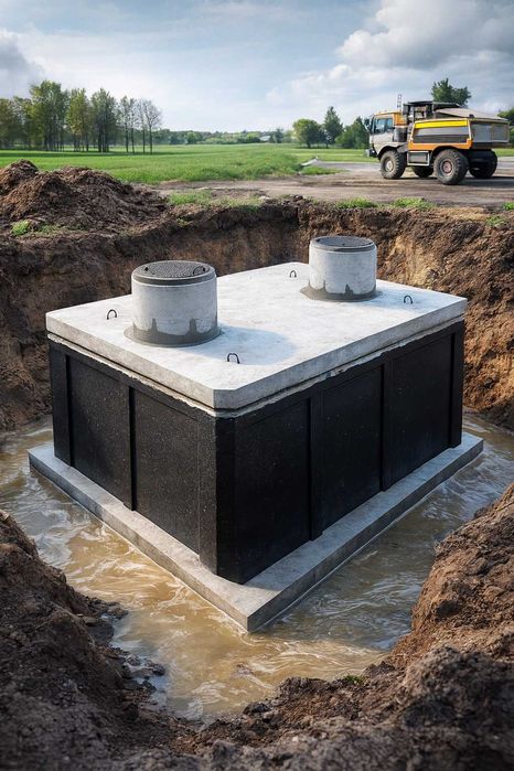 Szambo betonowe Betonowy Zbiornik na Wodę Deszczówkę MONTAŻ