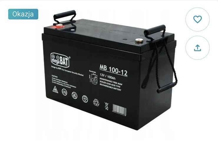 Акумулятор AGM  VOLT Polska 12 V 100 Ah В НАЯВНОСТІ!