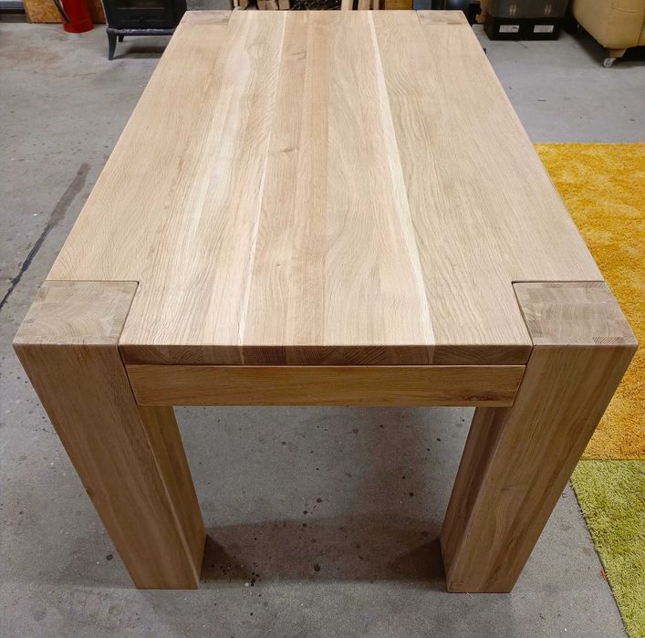 Stół dębowy 160x90 dostawki 240x90cm drewniany grube nogi stolarz
