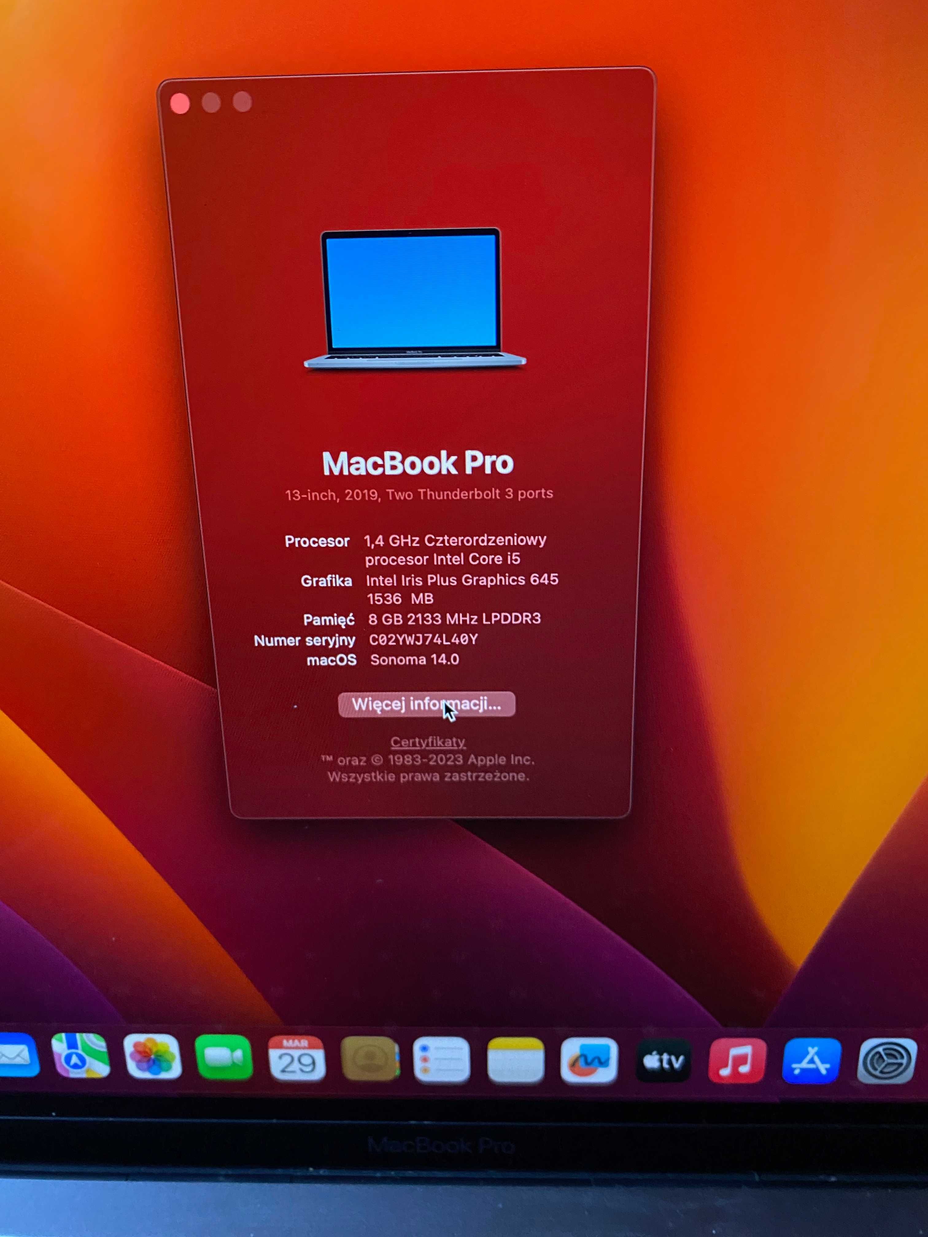 Macbook Pro13 A2159 i5/8GB/2019 Tuch Bar