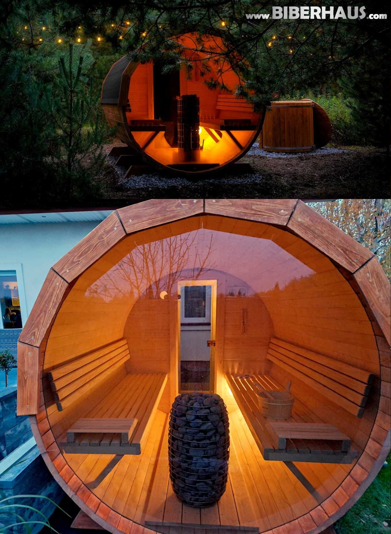 SAUNA Ogrodowa 300 cm + OKNO 100% + PRZEDSIONEK + GRATIS Beczka +Akces