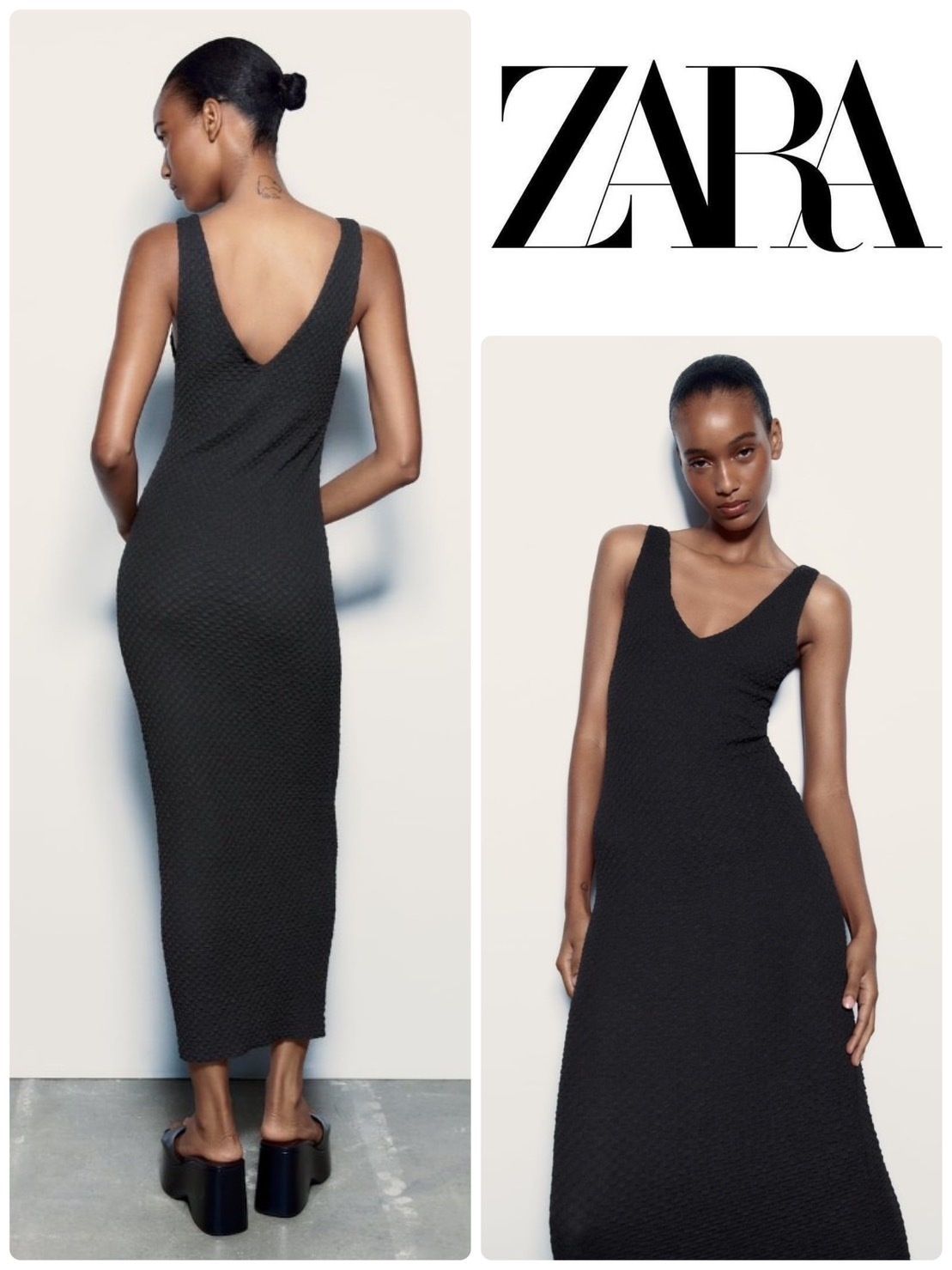Сукня ZARA XS, S, M плаття стильне максі ОРИГІНАЛ сарафан чорне біле