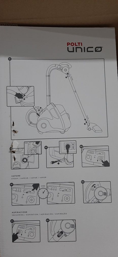Aspirador com funcionalidade a vapor