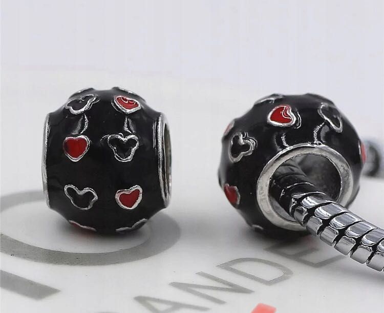 charms do pandora czarny disney wisiorek myszka miki srebrny